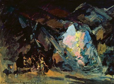 オペラ「ジークフリート」の舞台デザイン、R。ワグナー作（1918年） 作： Konstantin Alekseevich Korovin